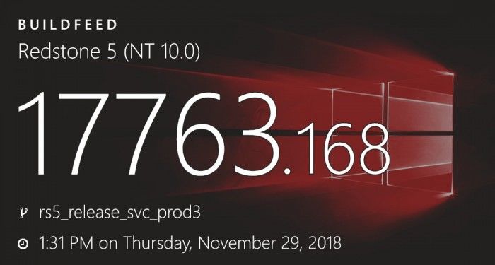 Win10公布Build 17763.168已修复十月更新版本的大部分BUG