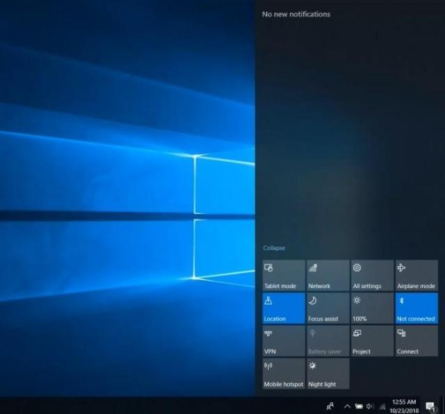 Win10 19H1发布新功能可自定义快捷操作按钮