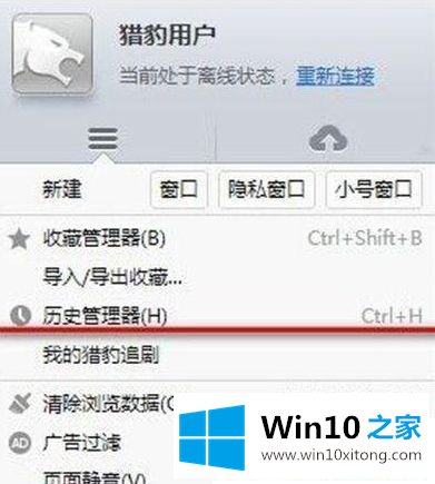 Win10系统下猎豹浏览器的解决伎俩